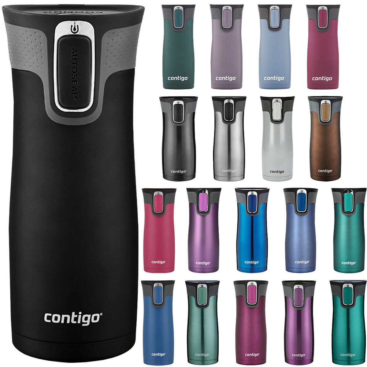 Contigo Autoseal Plastic Water Bottle, Assorted, 709-mL