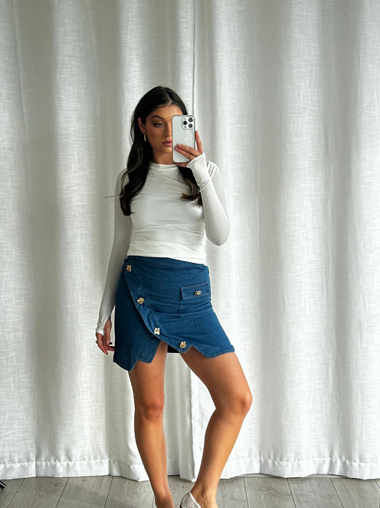 Madison Denim Skirt