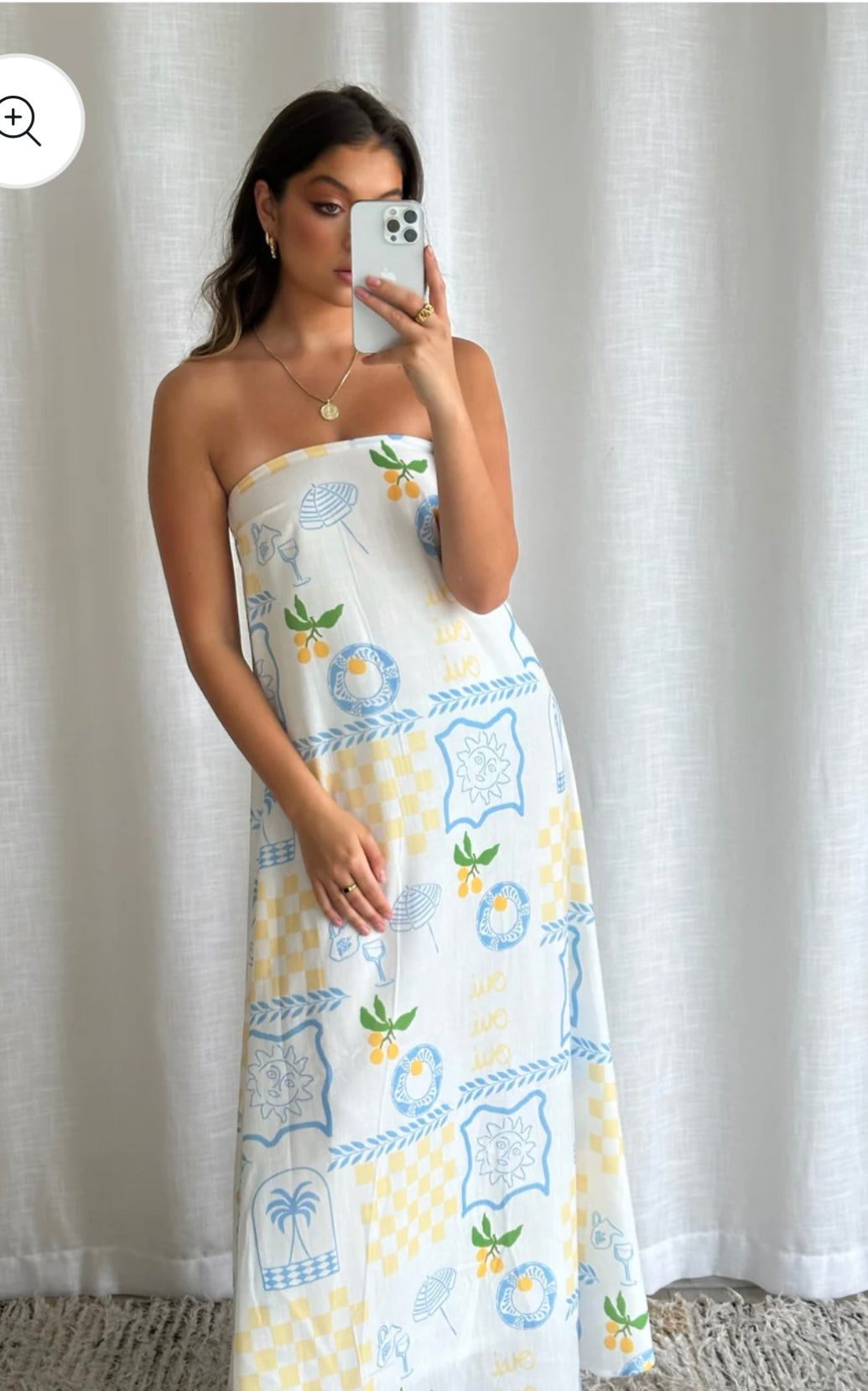 By Frankie Strapless Print Dress