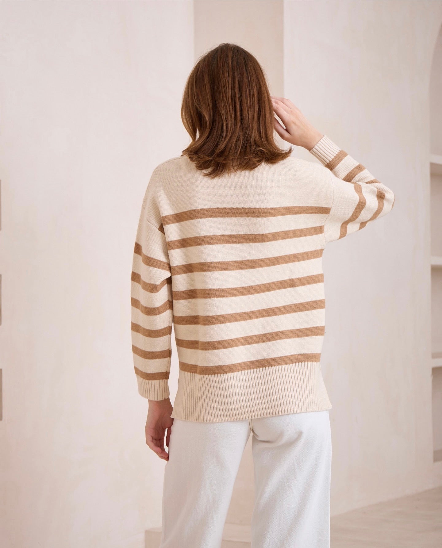 Stripe Jumper Beige