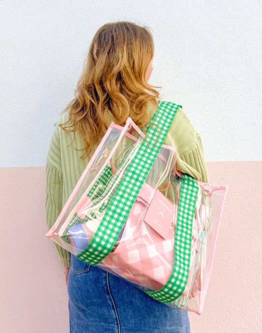 Pink & Green Cheeky Tote Bag