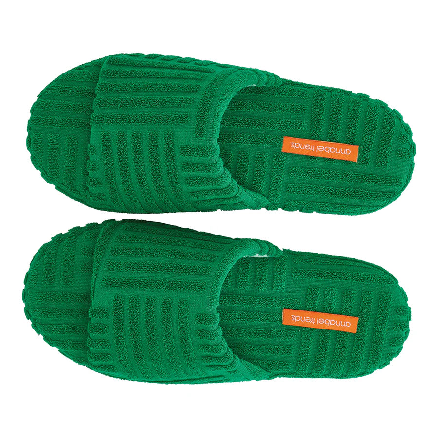 Terry Slide Slippers | Green