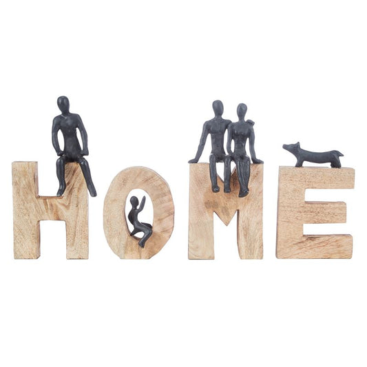Timber Home Decor with People | 48x24.5cm