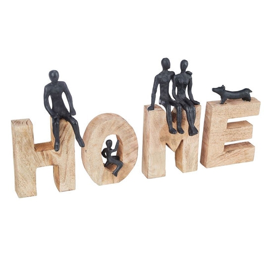 Timber Home Decor with People | 48x24.5cm