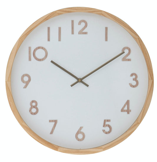 Leonard Wall Clock | Timber/ White