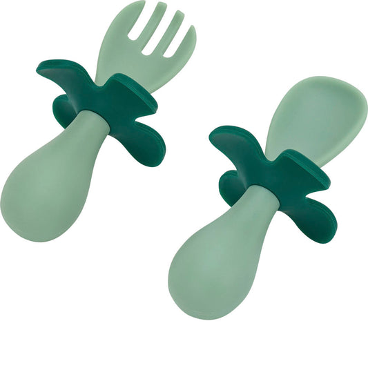 Flower Fork & Spoon Cutlery Set | Green