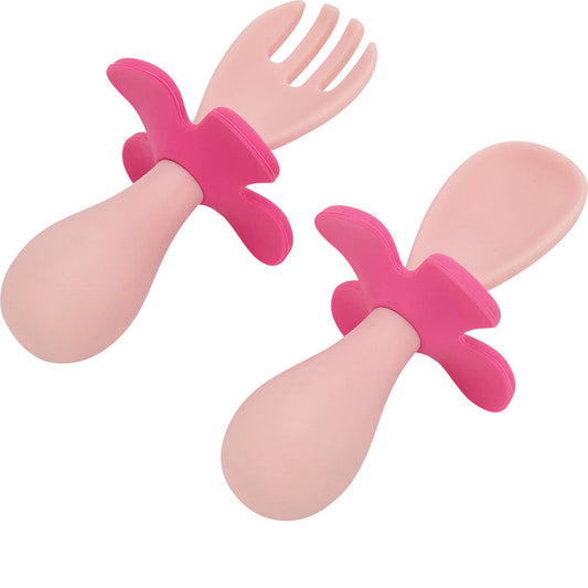 Flower Fork & Spoon Cutlery Set | Pink