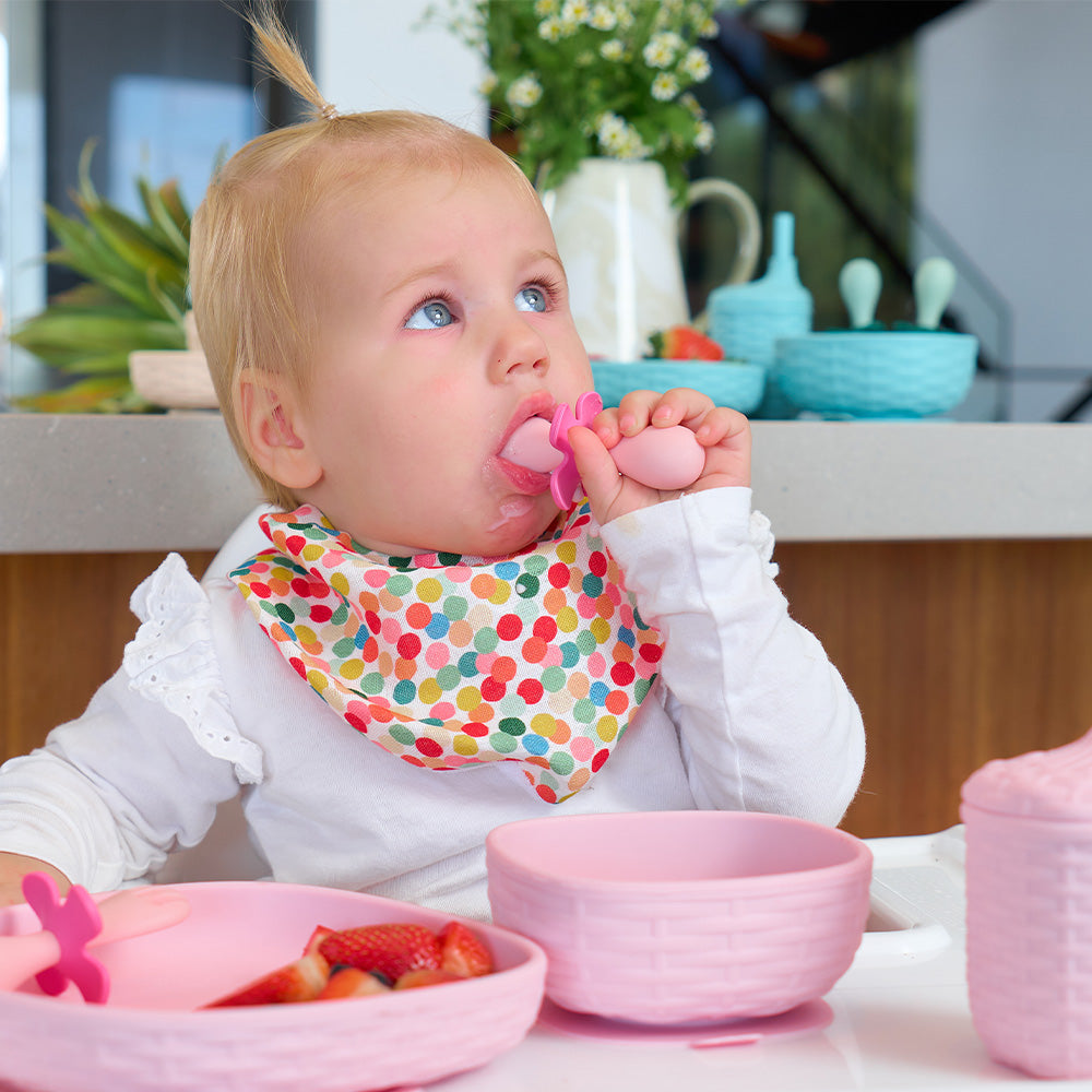 Flower Fork & Spoon Cutlery Set | Pink