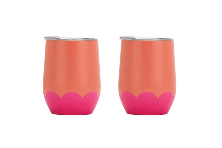 Wave Wine Tumbler Stainless | 500ml Orange/Hot Pink