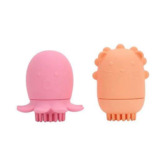 Silicone Bath Toy Brush | Octopus & Lion