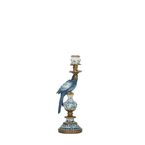 Polly Parrot Resin Candle Holder | 9x28cm