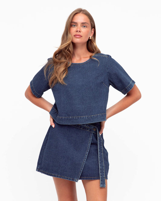 Denim Wrap Skirt