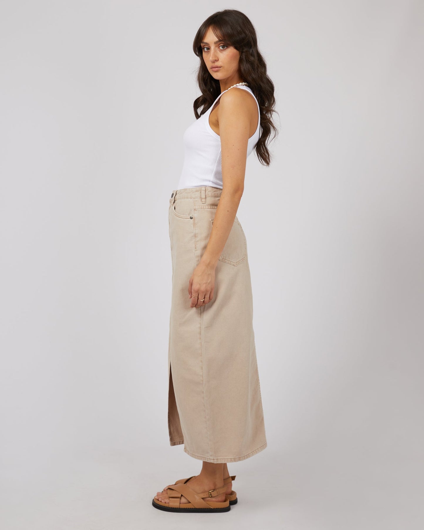 Pia Maxi Skirt | Beige