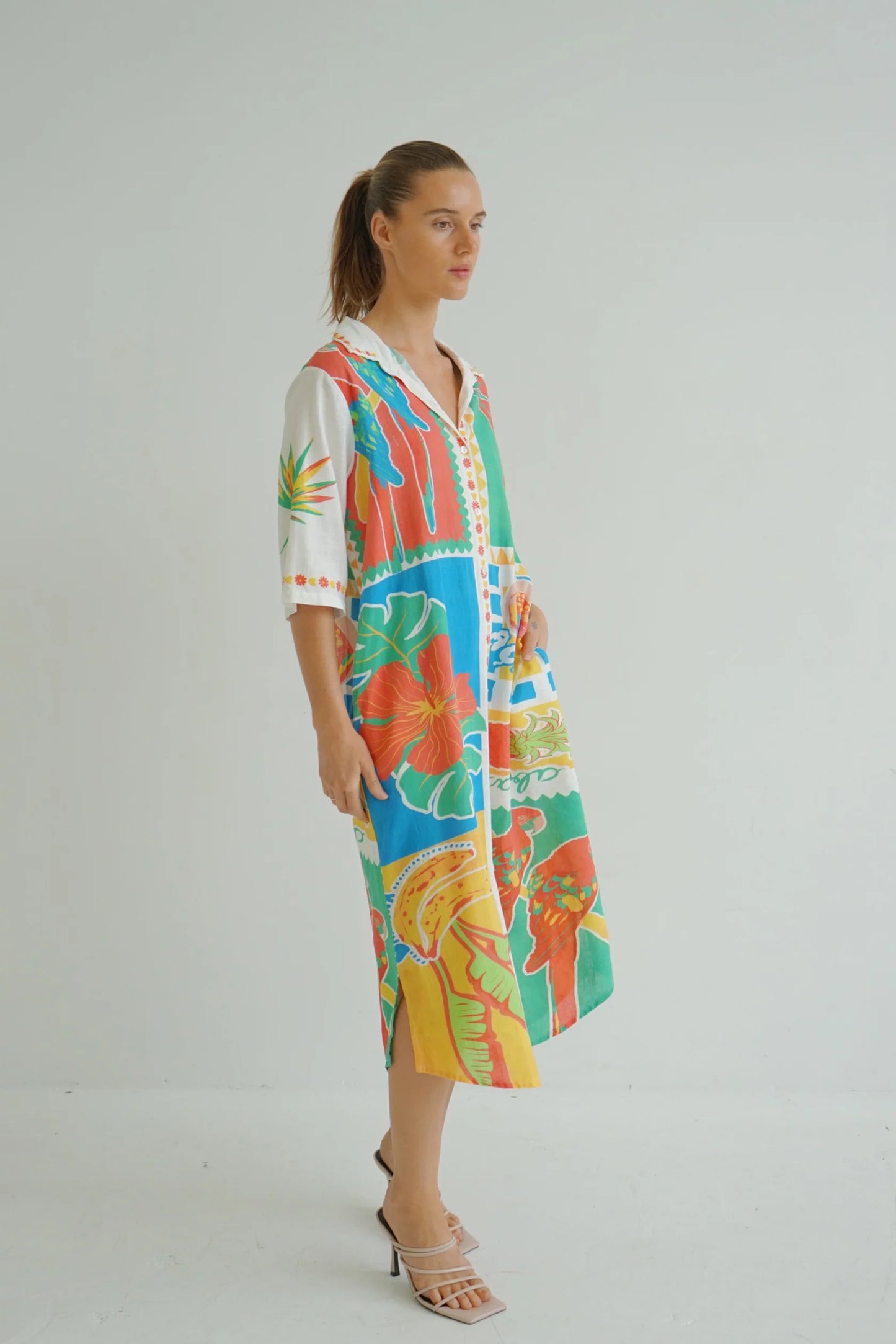 Jungle Bloom Linen Dress