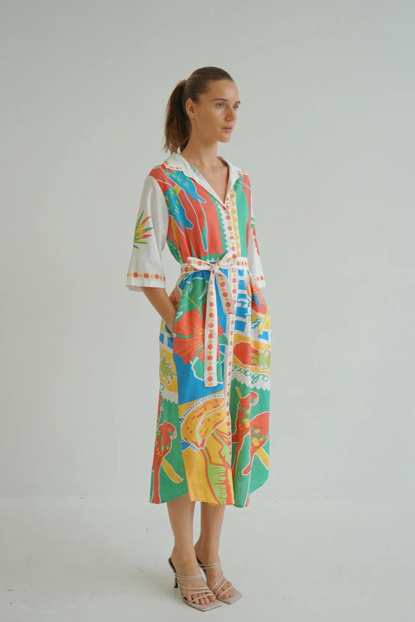 Jungle Bloom Linen Dress