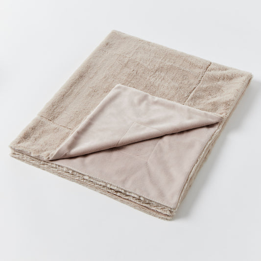 Inka Faux Fur Baby Blanket | Beige