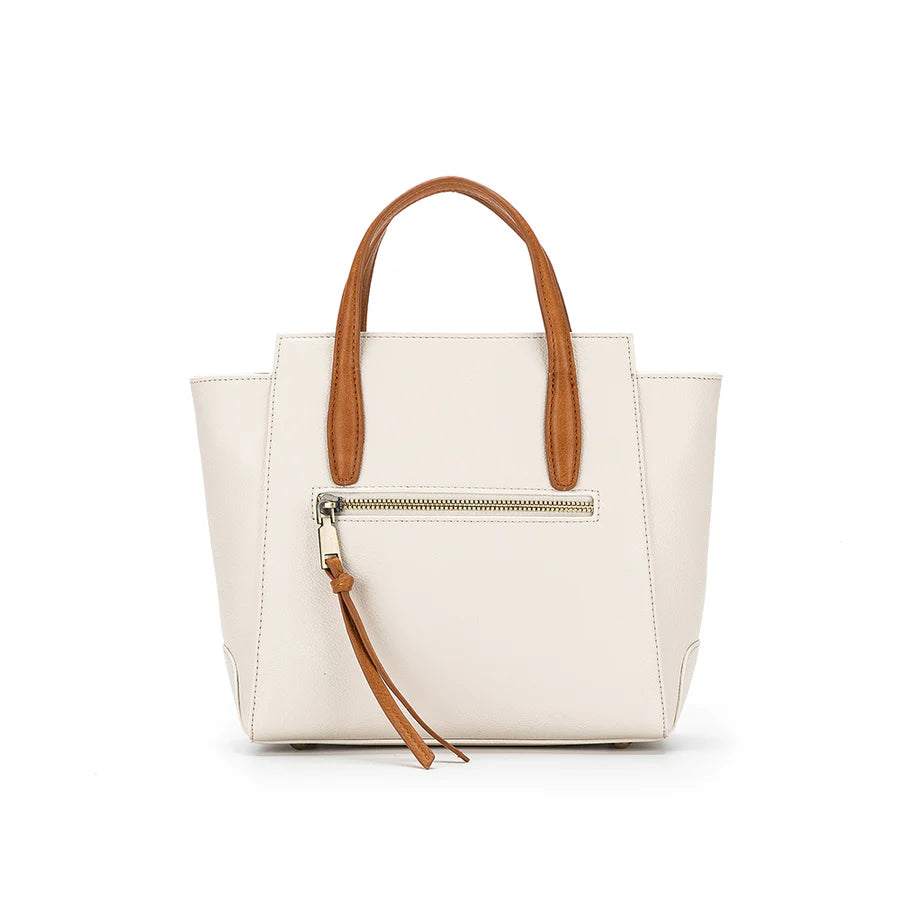 Vienna 2 piece Handbag Set | White/Tan