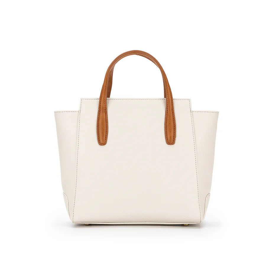 Vienna 2 piece Handbag Set | White/Tan