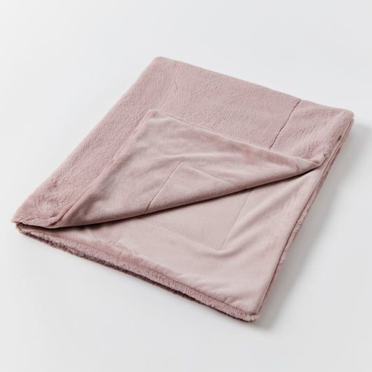 Inka Faux Fur Baby Blanket | Mauve