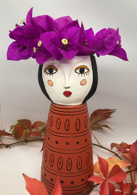 Lady Burnt Orange Vase/Planter