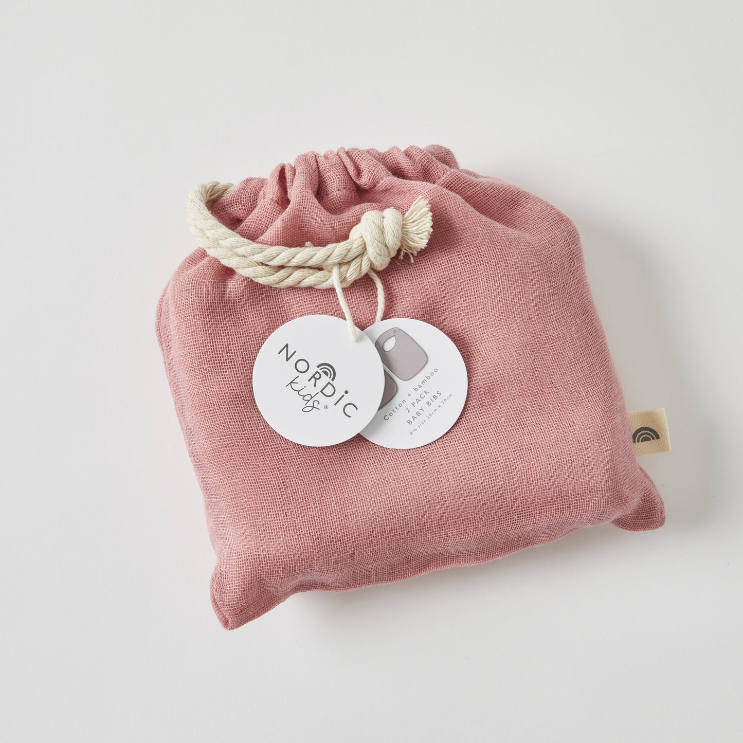 Muslin Bib 2 Pack | Dusty Rose