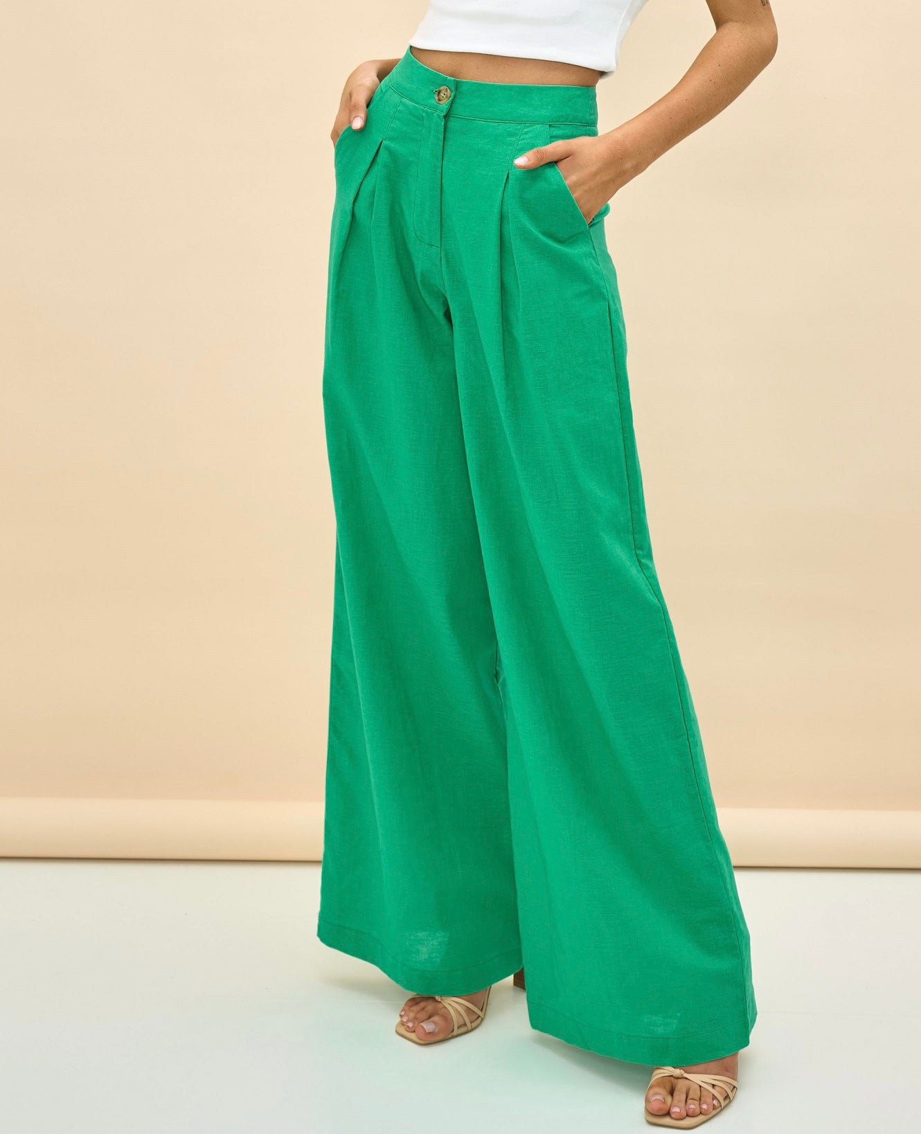 Jasmine Wide Leg Pant | Green