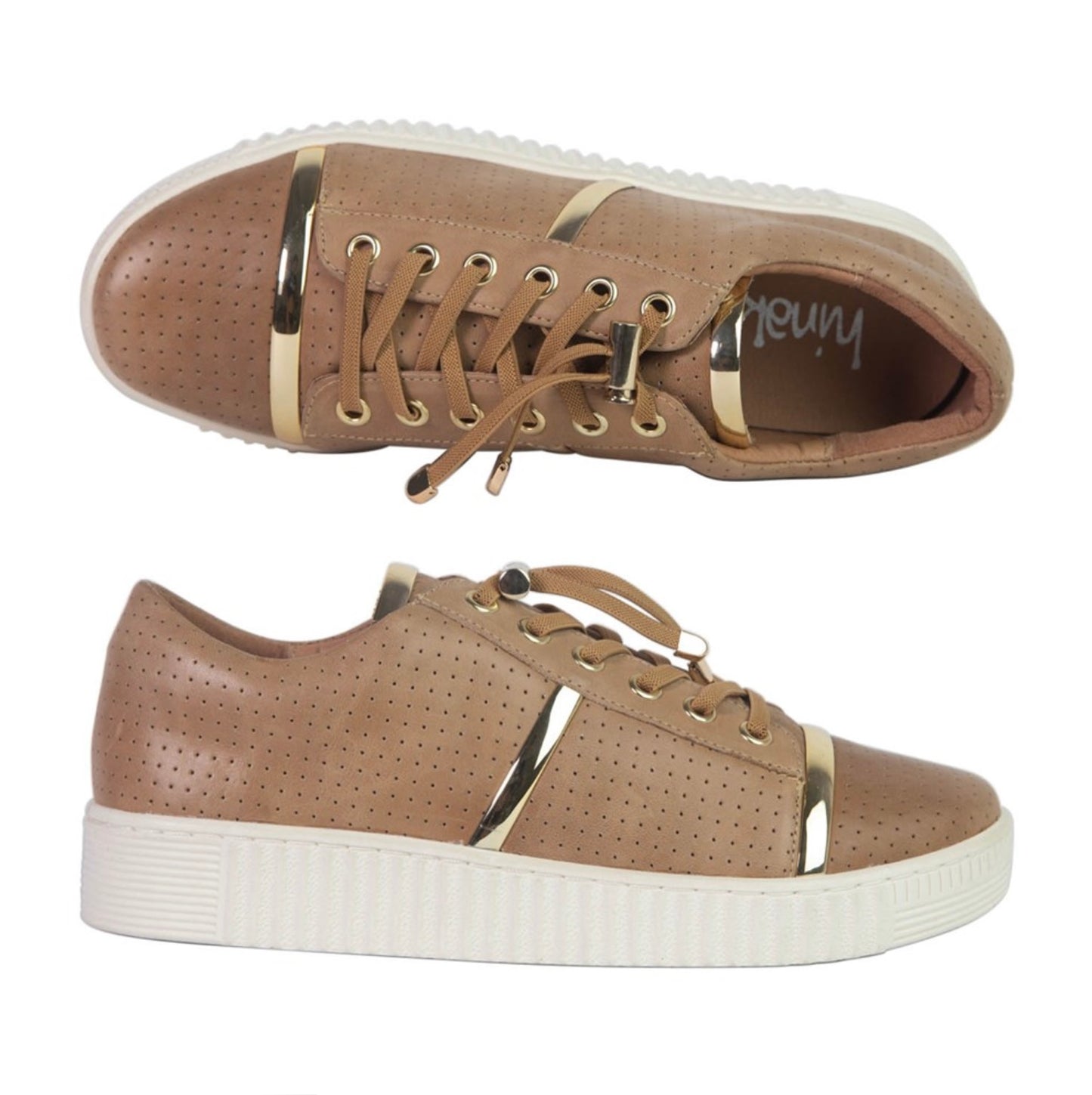 Remi Sneakers in Light Tan/Gold