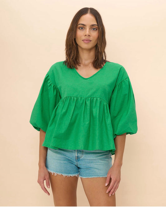 Evie Sleeve Top | Green